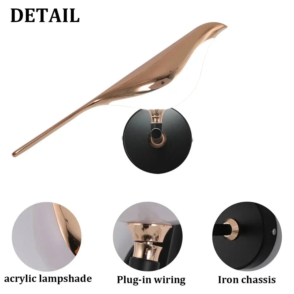 Bronze Bird Wall Sconce Pair