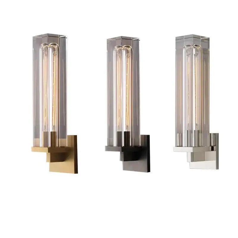 Copper Crystal Wall Lamp with Warm Light