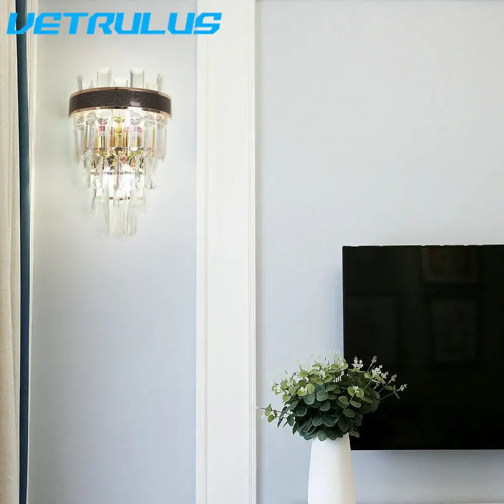Bronze Crystal Wall Light