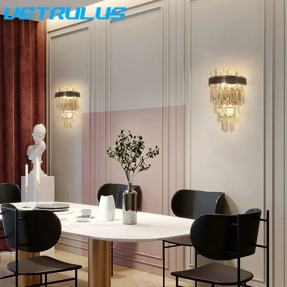 Bronze Crystal Wall Light