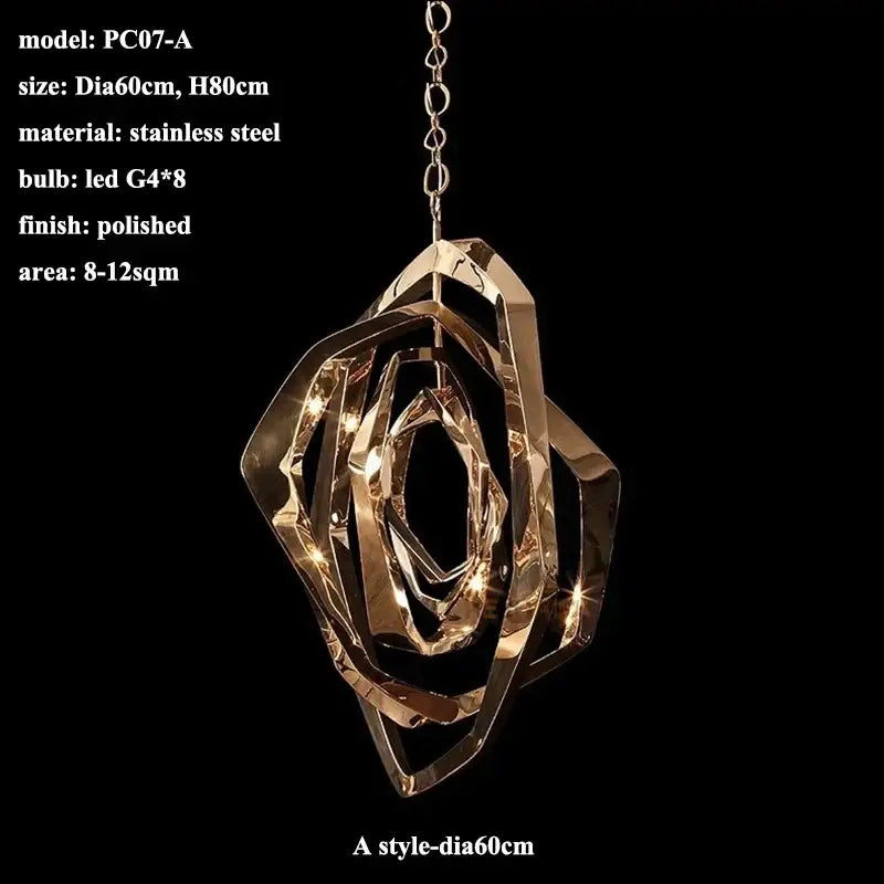 Bronze Geometric Pendant Light