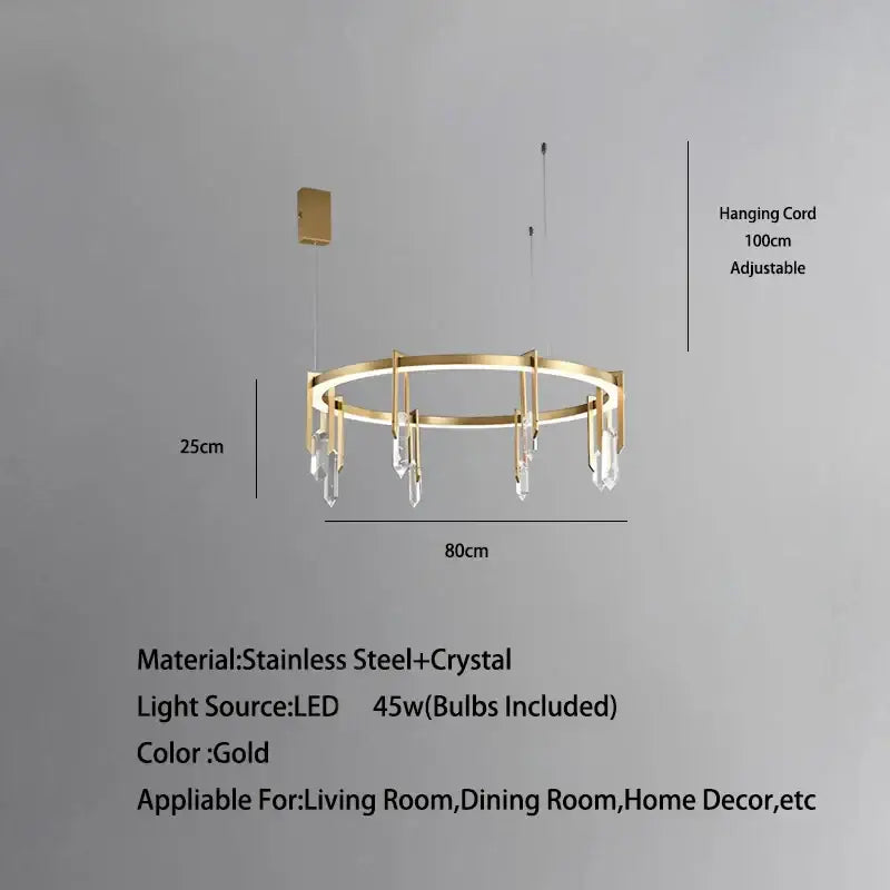 Bronze Crystal Hanging Lamp