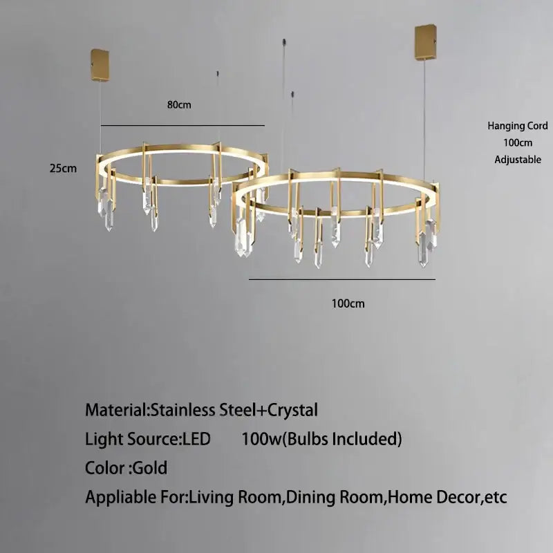 Bronze Crystal Hanging Lamp