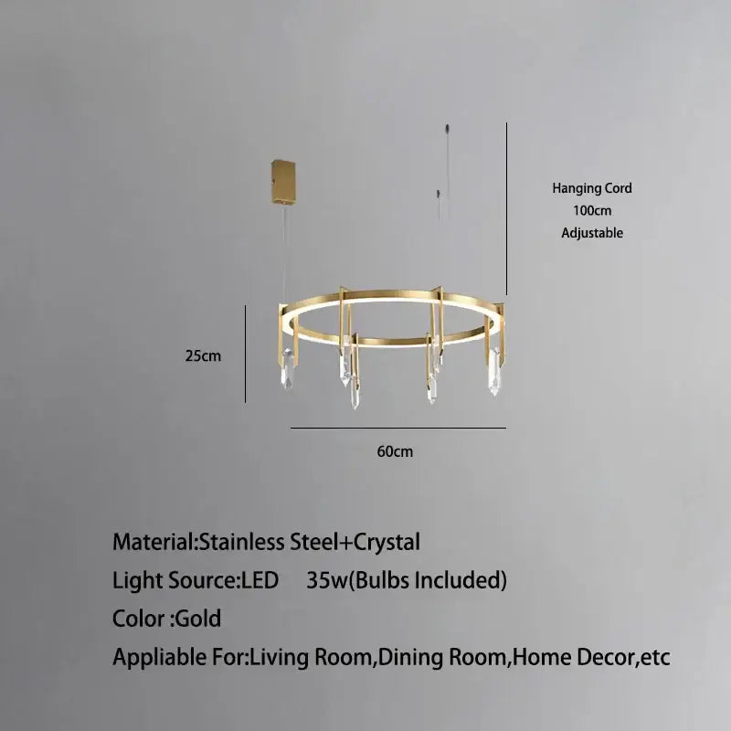 Bronze Crystal Hanging Lamp