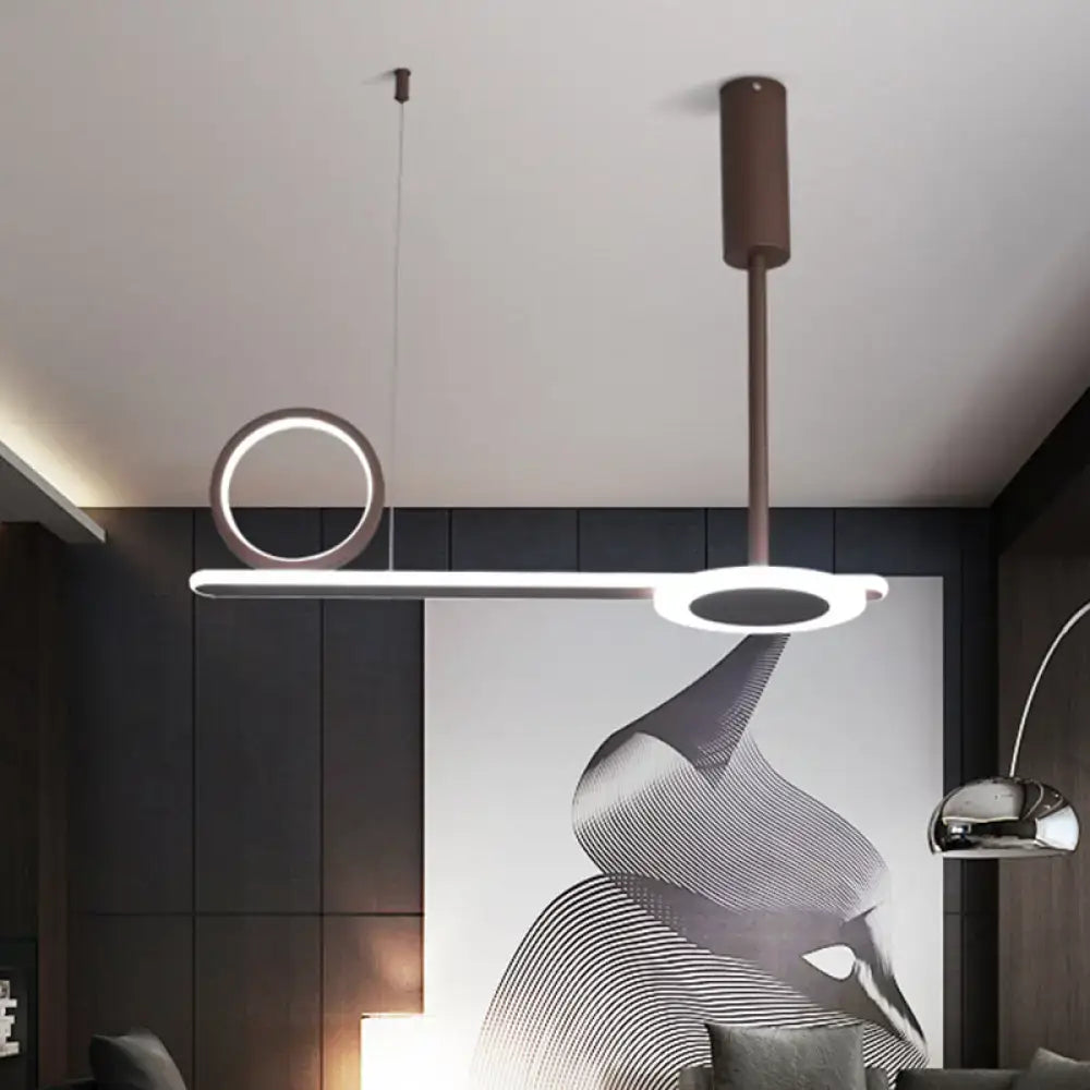 Brown Metal Ring Pendant Light