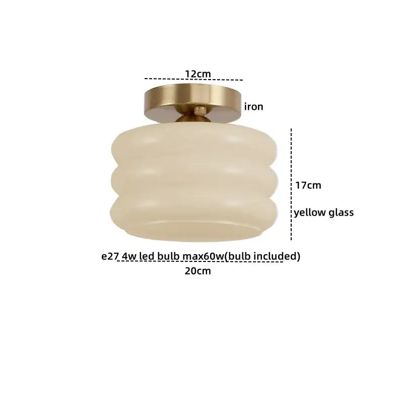 Brass Creamy Glass Ceiling Light