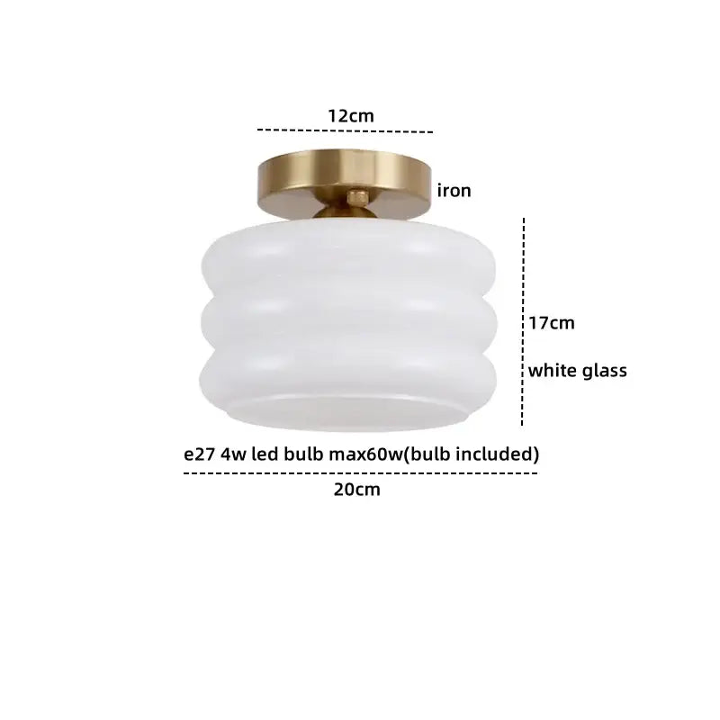 Brass Creamy Glass Ceiling Light