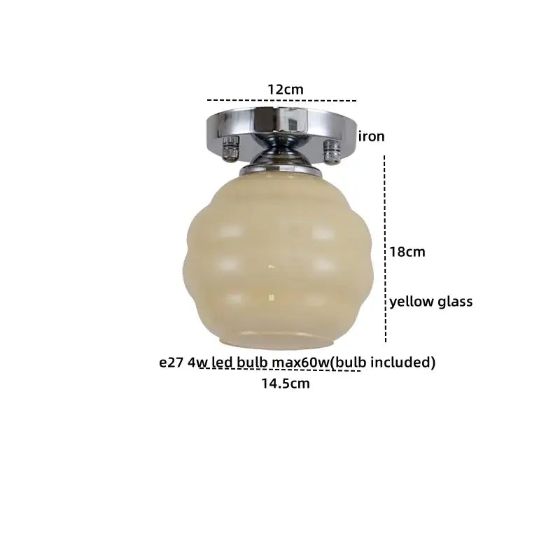 Brass Creamy Glass Ceiling Light