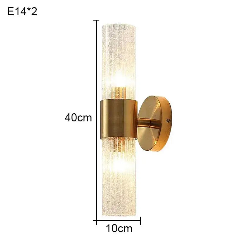 Brass Crystal Wall Lamp with Dual LED Lights