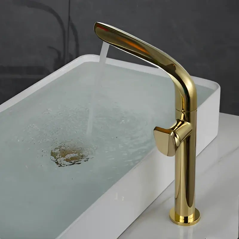 Gold High Arc Basin Mixer