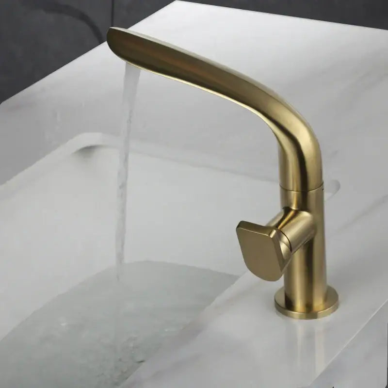Gold High Arc Basin Mixer