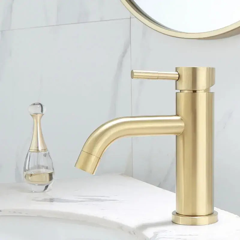 Gold Deck-Mounted Basin Mixer Tap