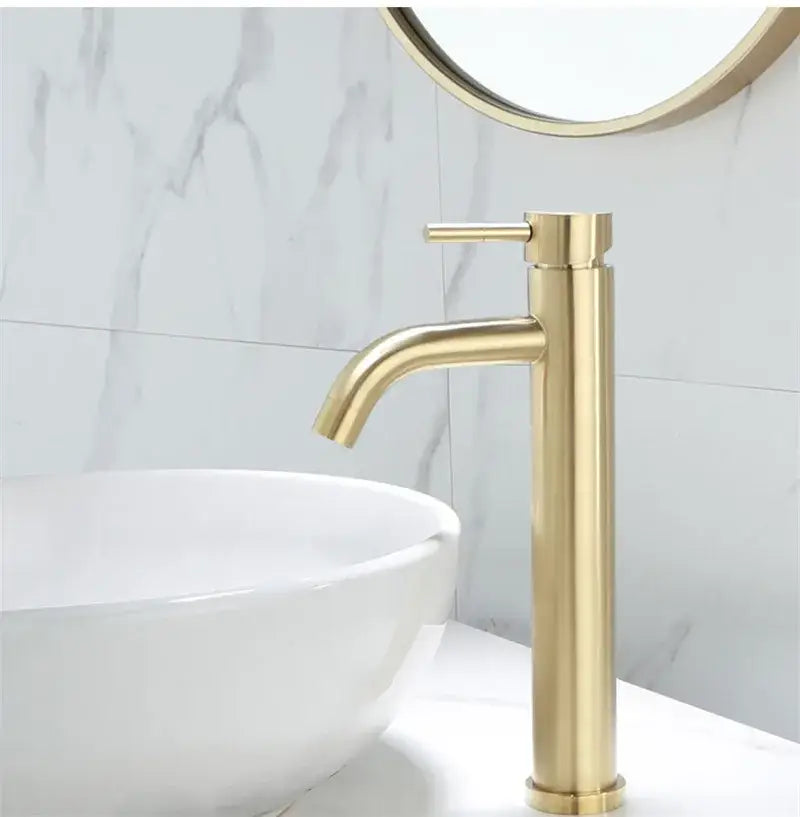 Gold Deck-Mounted Basin Mixer Tap