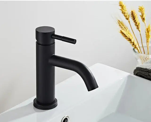 Gold Basin Mixer Tap with Pop-Up Overflow Drain