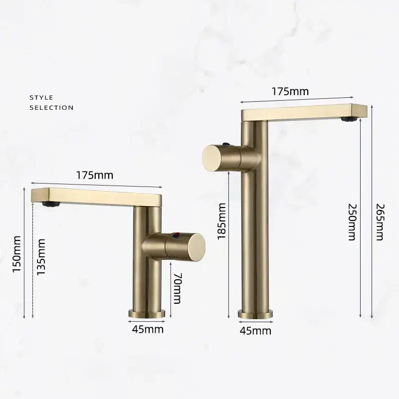 Gold Single Handle Mixer Tap