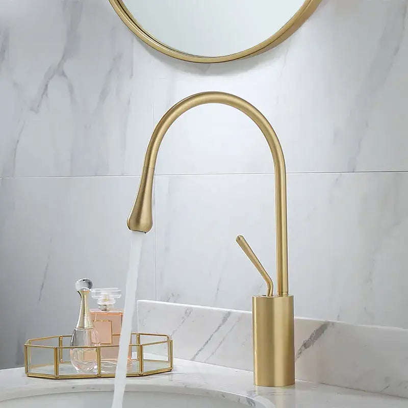 Gold Swivel Bathroom Faucet