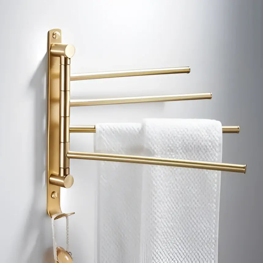 Brushed Gold Copper Bathroom Set with Shelf
