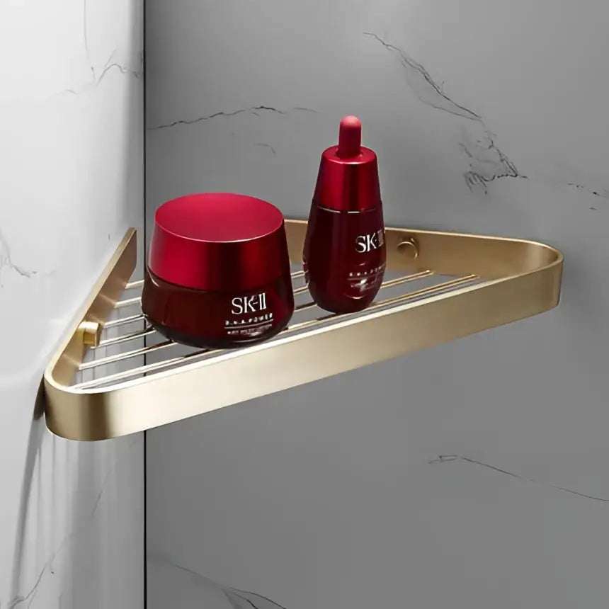 Brushed Gold Copper Bathroom Set with Shelf