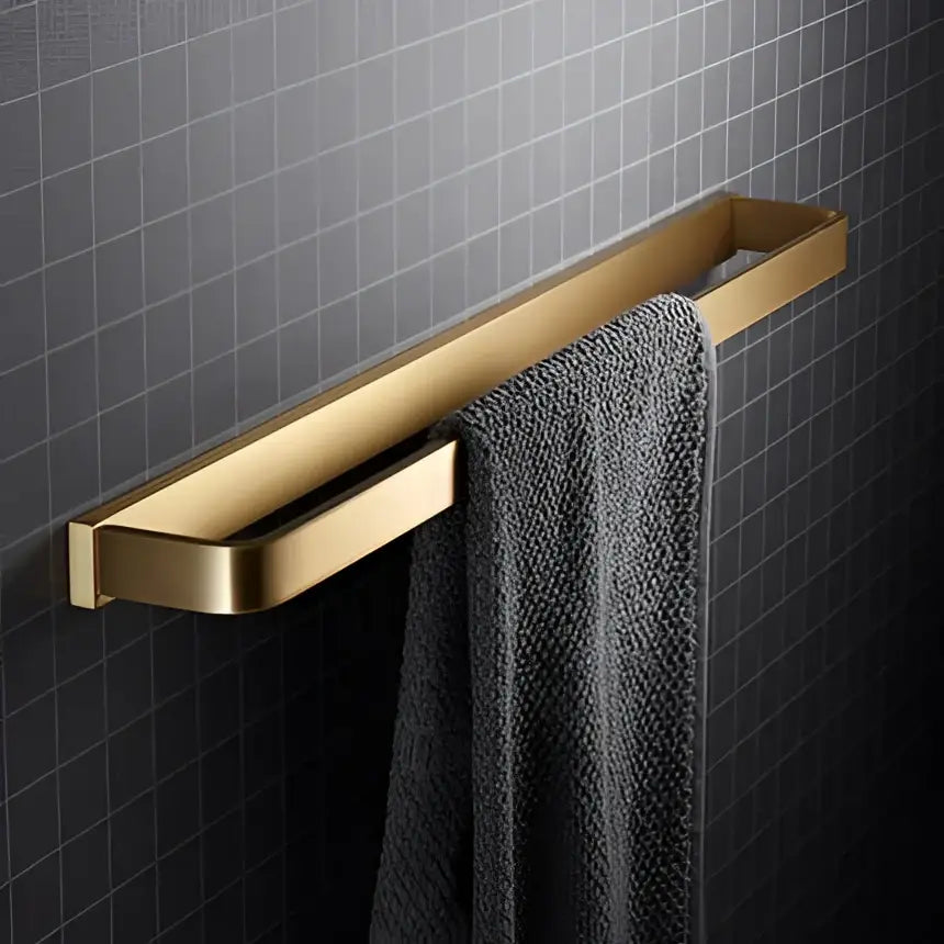 Brushed Gold Copper Bathroom Set with Shelf
