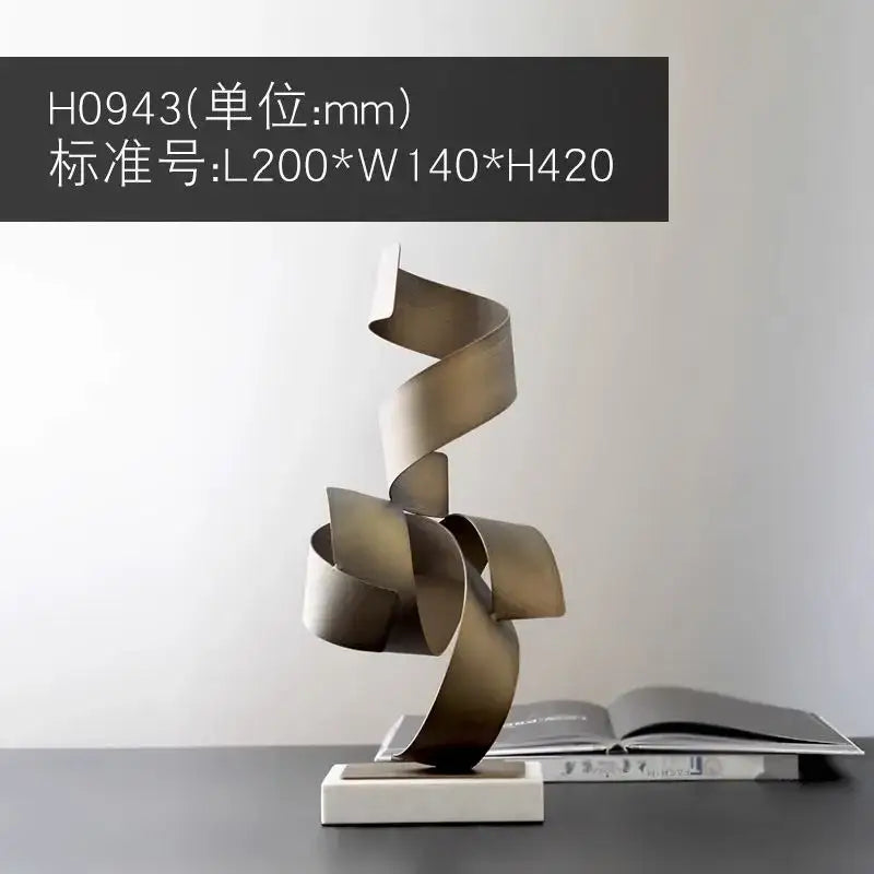 Gold Geometric Iron Sculpture