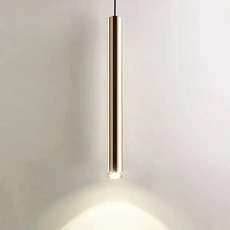 Gold Cylindrical Pendant Light