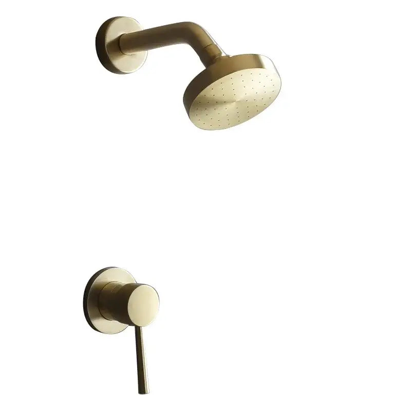 Gold Round Rainfall Shower Set with Mixer