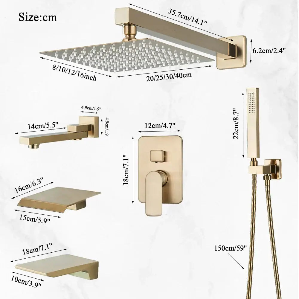 Brushed Gold Shower Faucet