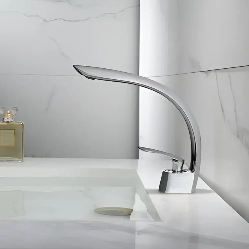 Gold Waterfall Solid-Brass Basin Faucet