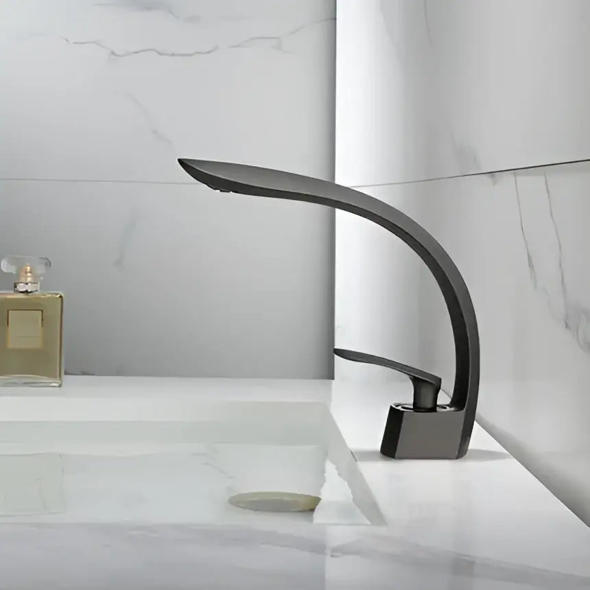 Gold Waterfall Solid-Brass Basin Faucet