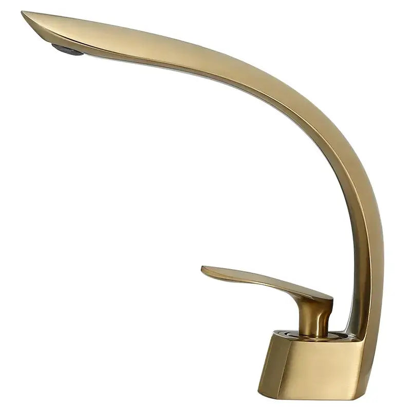 Gold Waterfall Solid-Brass Basin Faucet