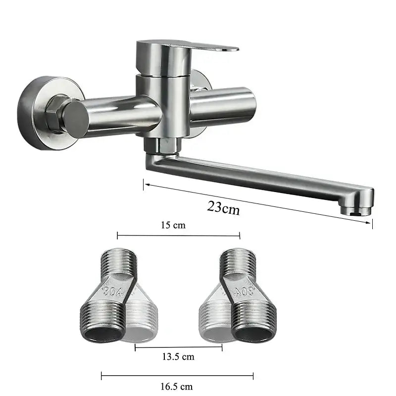 Brushed Nickel Wall Faucet