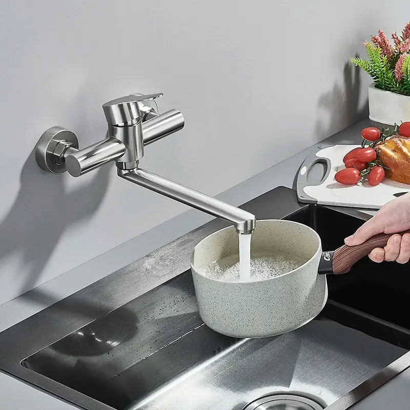 Brushed Nickel Wall Faucet