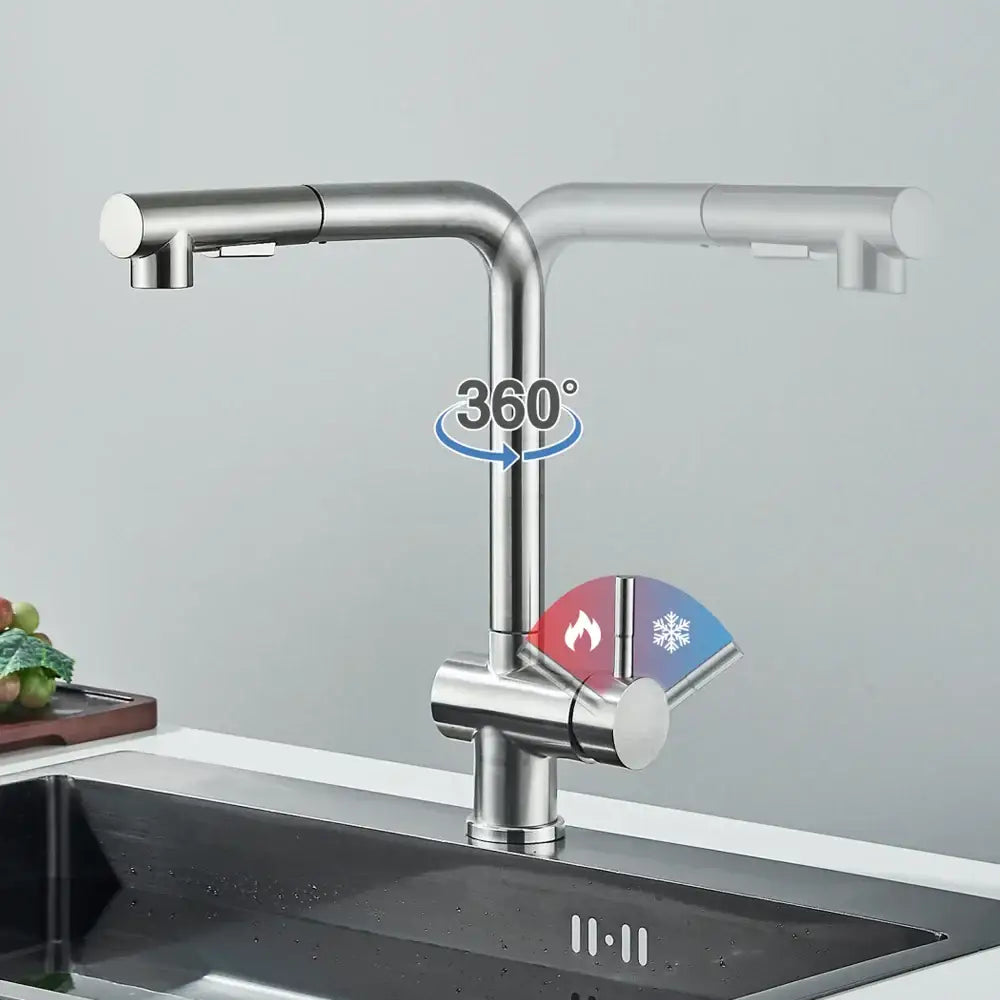Nickel Dual Spray Faucet