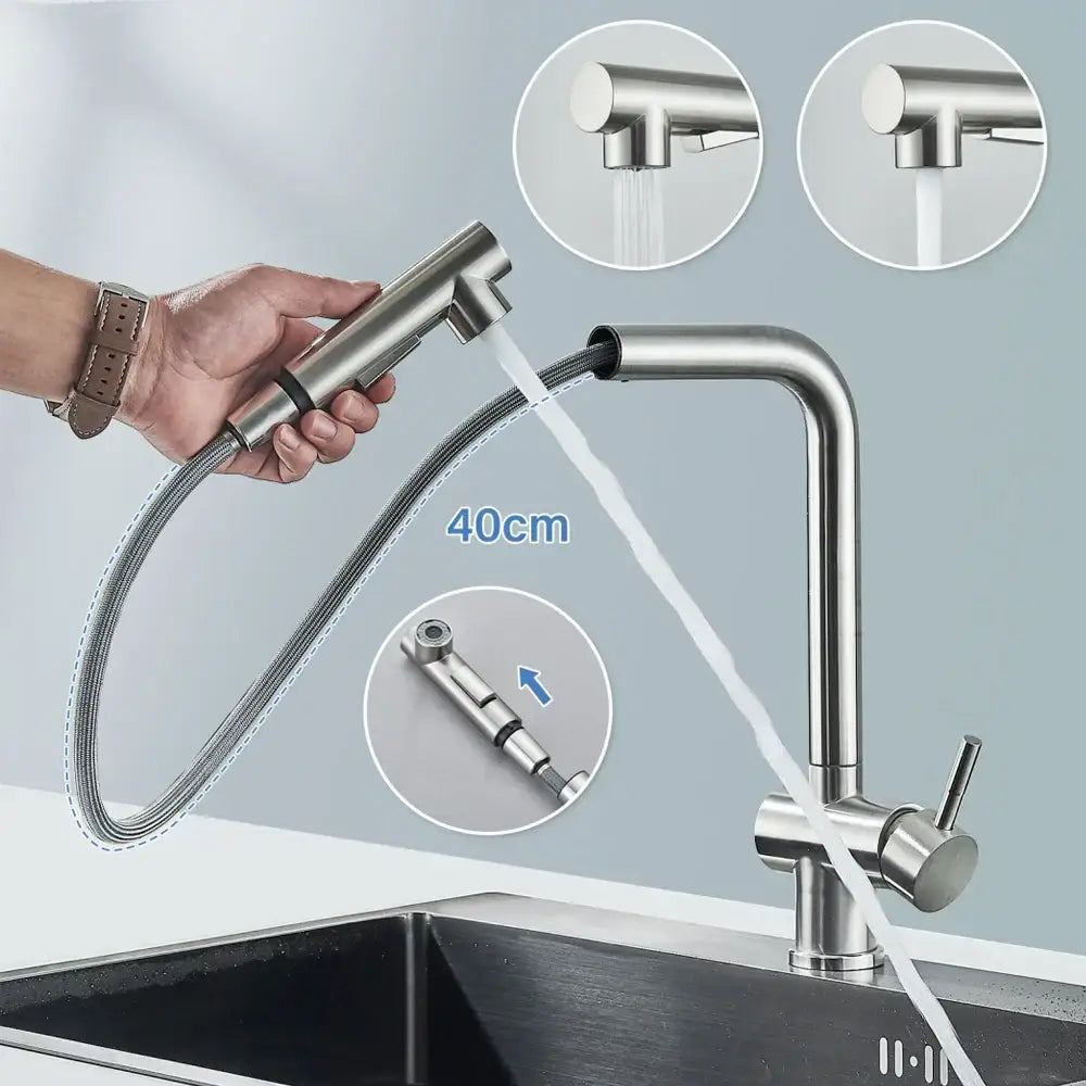 Nickel Dual Spray Faucet