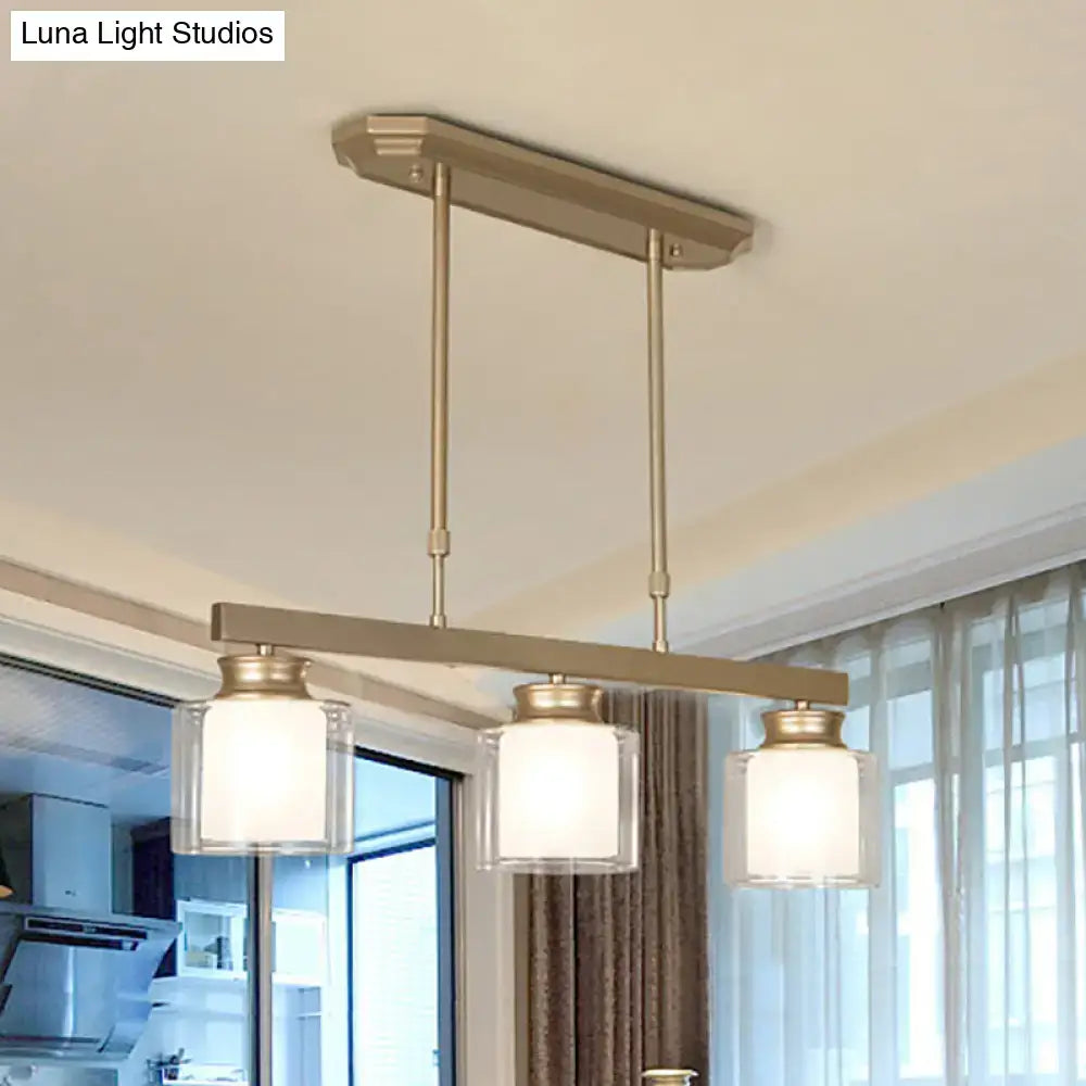 Nickel Glass Pendant Light