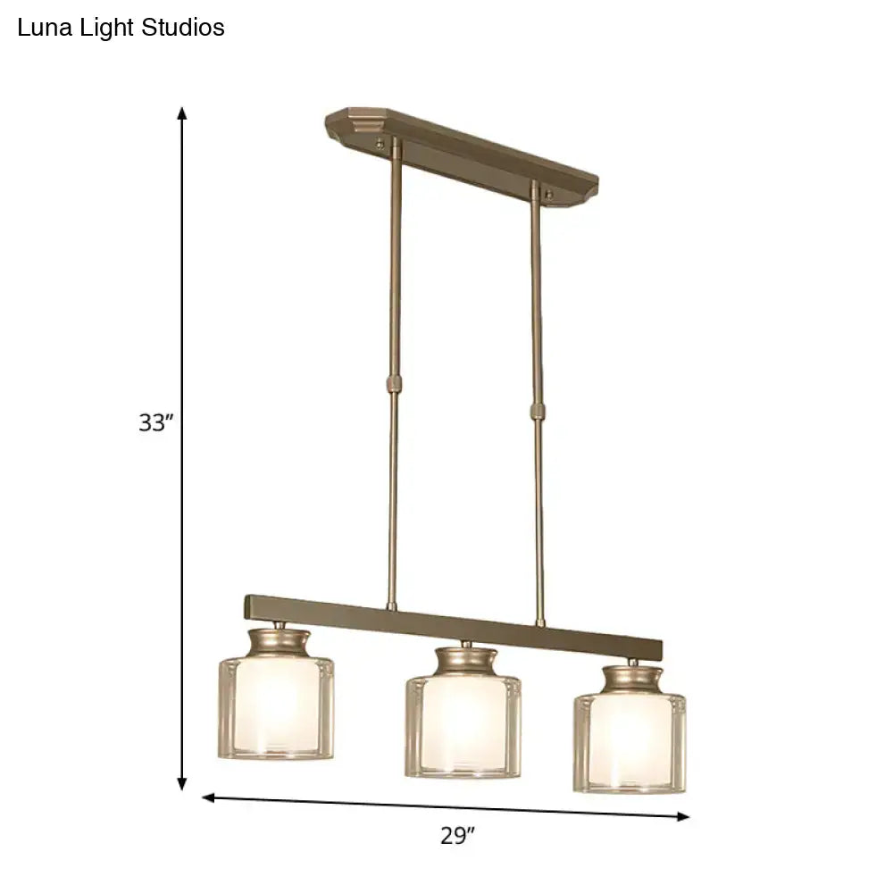 Nickel Glass Pendant Light
