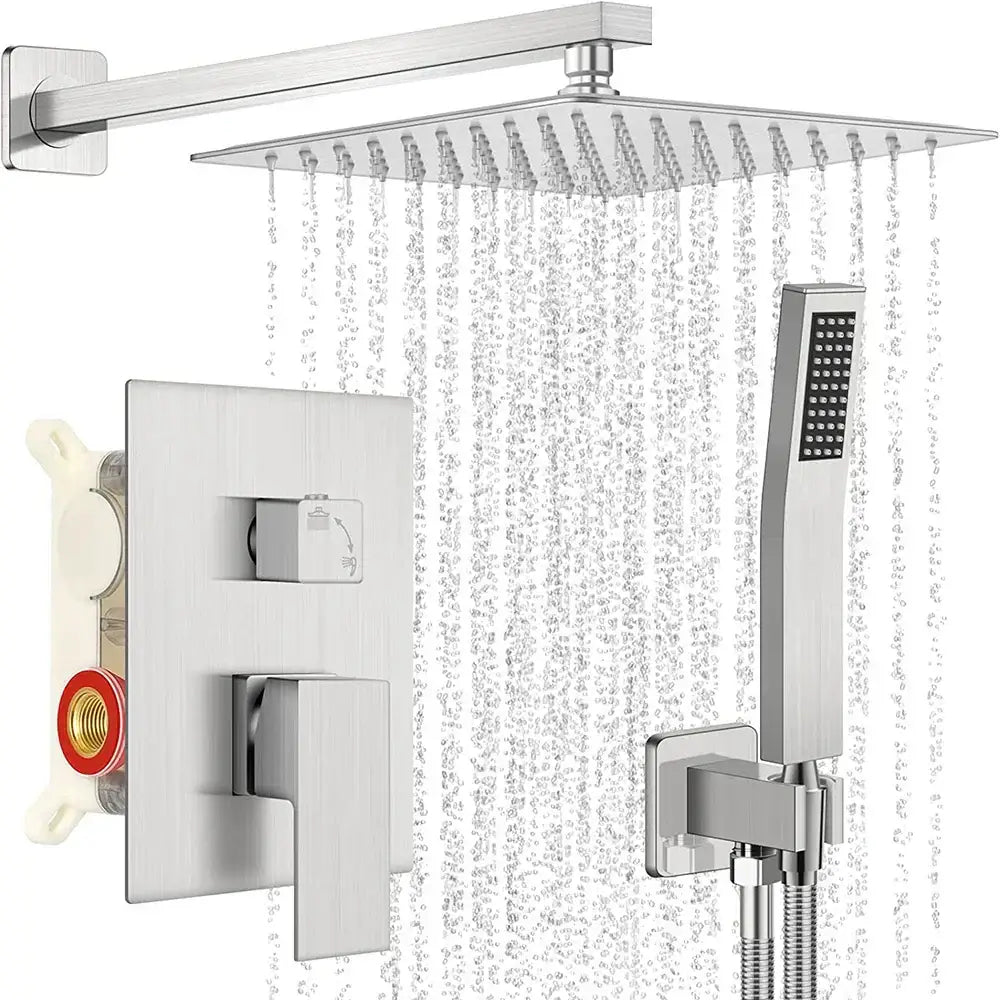 Nickel Rainfall Shower Set
