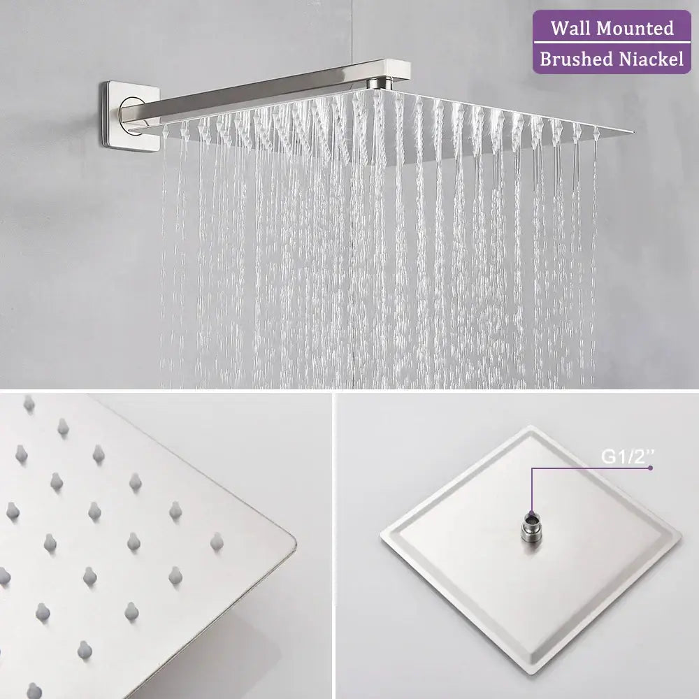 Nickel Rainfall Shower Set