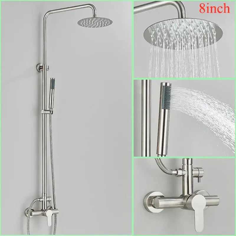 Brushed Nickel Handheld Shower System 12-Inch