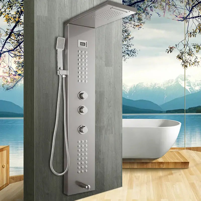 Nickel Shower Column Spout