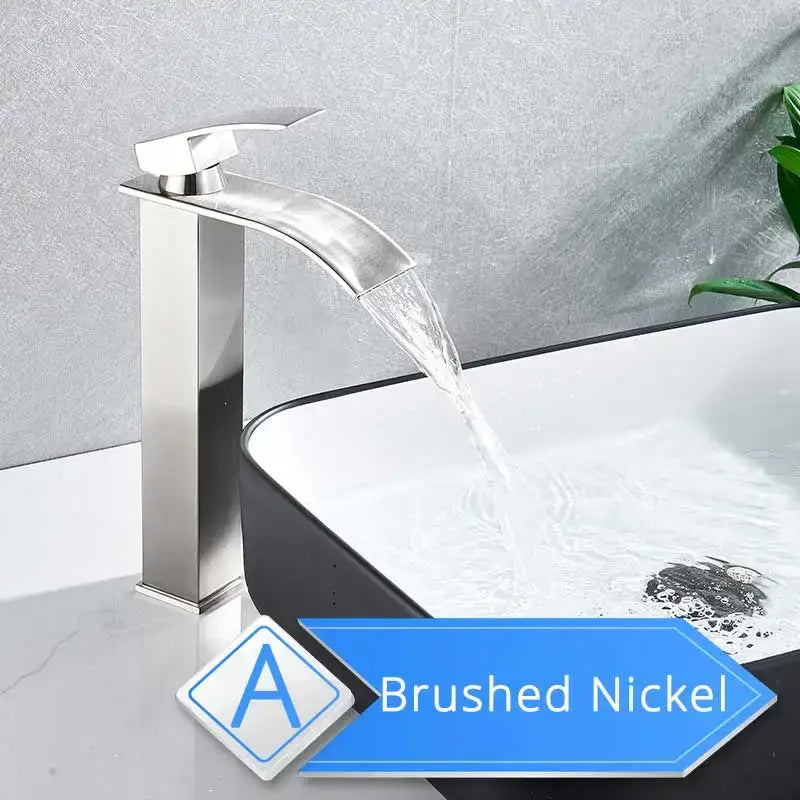 Nickel Waterfall Basin Faucet