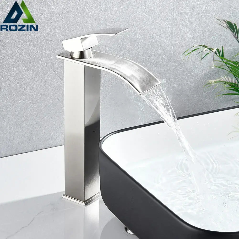 Nickel Waterfall Basin Faucet