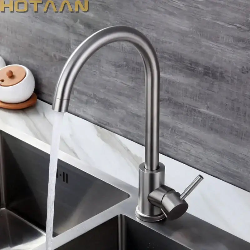 Nickel Curved Kitchen Faucet