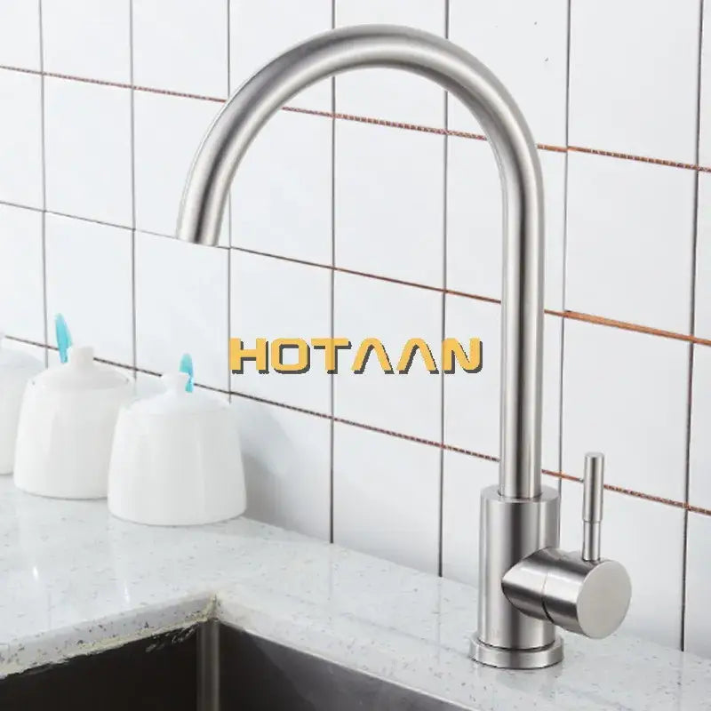 Nickel Curved Kitchen Faucet