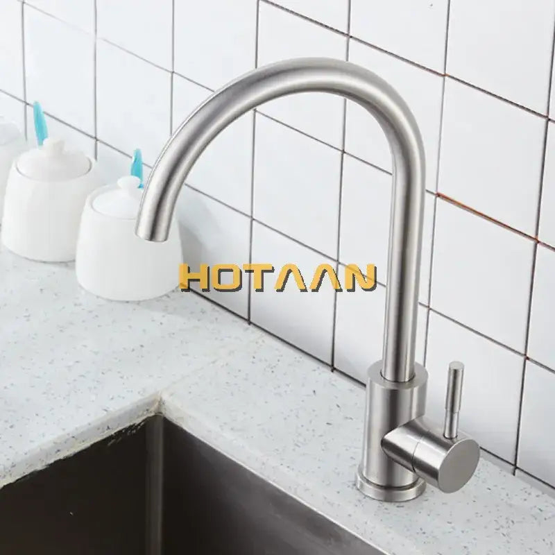 Nickel Curved Kitchen Faucet
