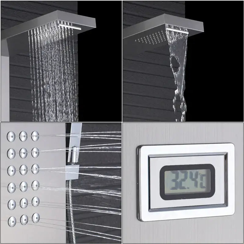 Nickel Waterfall Shower Panel
