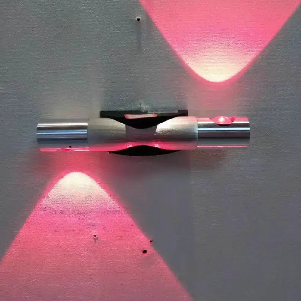 Silver LED Wall Sconce Pink