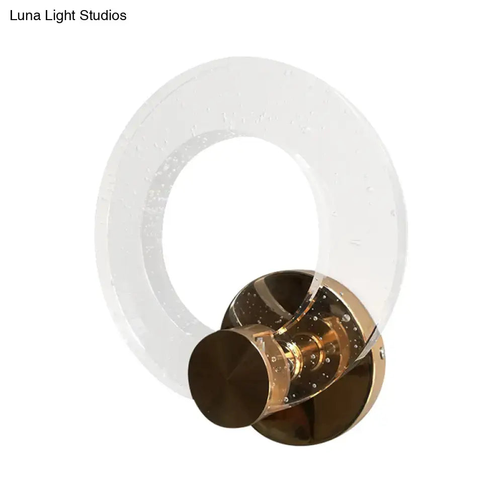 Glass Brass Bubble LED Wall Lamp