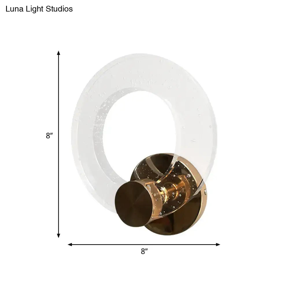 Glass Brass Bubble LED Wall Lamp