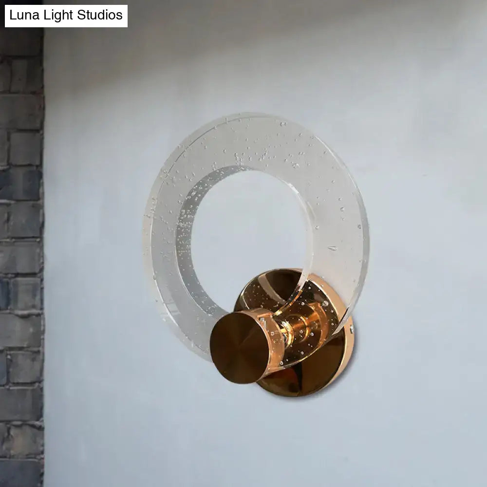 Glass Brass Bubble LED Wall Lamp